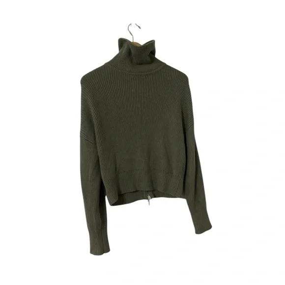 ABERCROMBIE & FITCH Rib Zip Up Knit Sweater Pullover Top - Picture 7 of 7